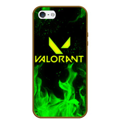 Чехол для iPhone 5/5S матовый Valorant fire Валорант огонь