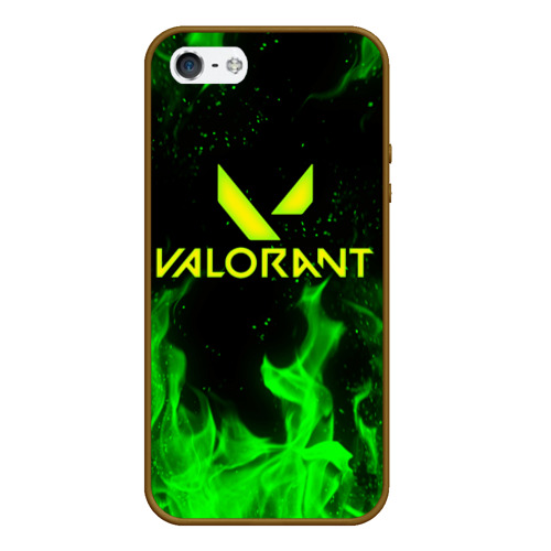 Чехол для iPhone 5/5S матовый Valorant fire Валорант огонь, цвет коричневый