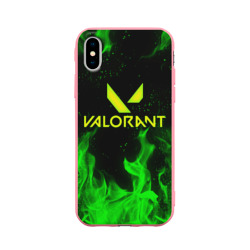 Чехол для iPhone X матовый Valorant fire Валорант огонь