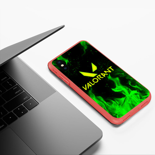 Чехол для iPhone XS Max матовый Valorant fire Валорант огонь, цвет красный - фото 5