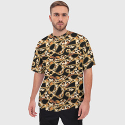 Мужская футболка oversize 3D Цепочка и леопардовая текстура - фото 2