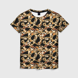 Женская футболка 3D Цепочка и леопардовая текстура