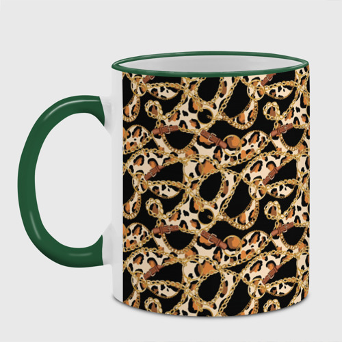 Кружка с полной запечаткой Цепочка и леопардовая текстура, цвет Кант зеленый - фото 2