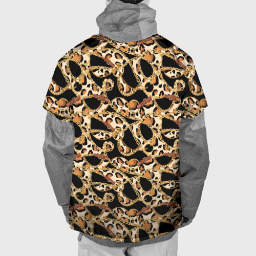 Накидка на куртку 3D Цепочка и леопардовая текстура, цвет 3D печать - фото 2