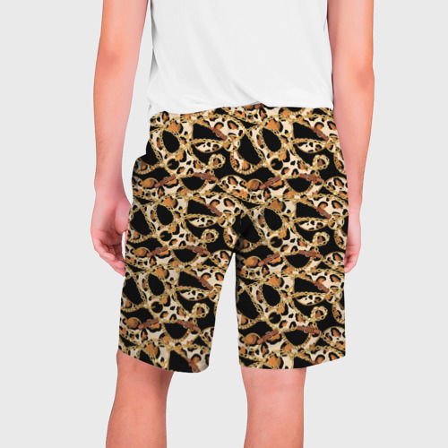 Мужские шорты 3D Цепочка и леопардовая текстура, цвет 3D печать - фото 2