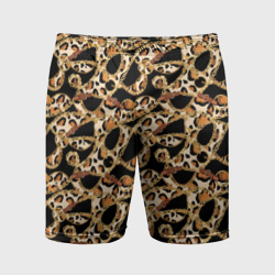 Мужские шорты спортивные Цепочка и леопардовая текстура