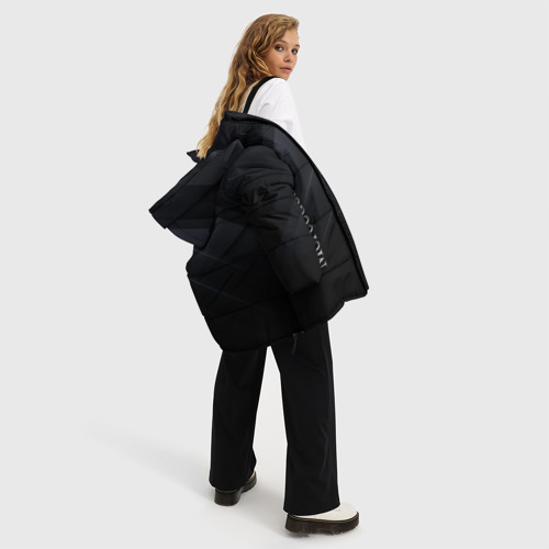 Женская зимняя куртка 3D с принтом MERCEDES-BENZ AMG, вид сбоку #3