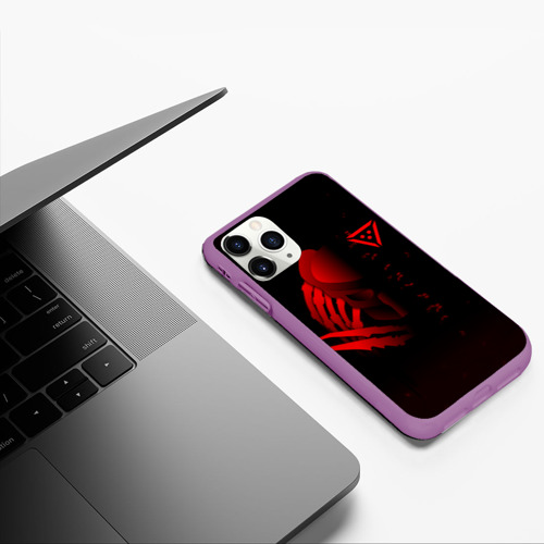 Чехол для iPhone 11 Pro матовый Хищник, цвет фиолетовый - фото 5
