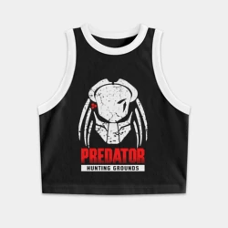 Женская укороченная майка-топ хлопок Predator: hunting grounds