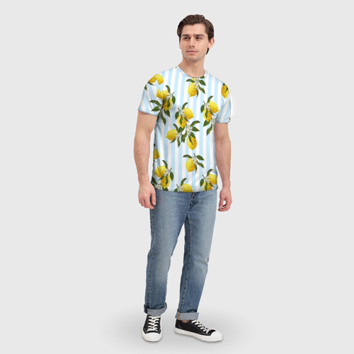 Мужская футболка 3D Лимоны, цвет 3D печать - фото 5