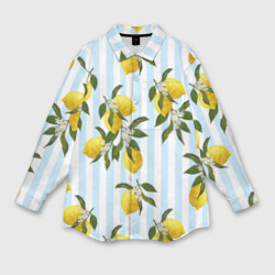 Мужская рубашка oversize 3D Лимоны