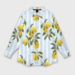 Женская рубашка oversize 3D Лимоны