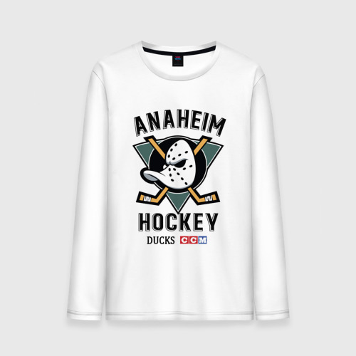 Мужской лонгслив хлопок Anaheim Ducks, цвет белый