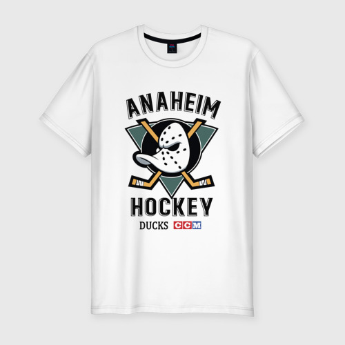 Мужская футболка хлопок Slim Anaheim Ducks, цвет белый