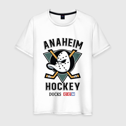 Мужская футболка из хлопка с принтом Anaheim Ducks, вид спереди №1