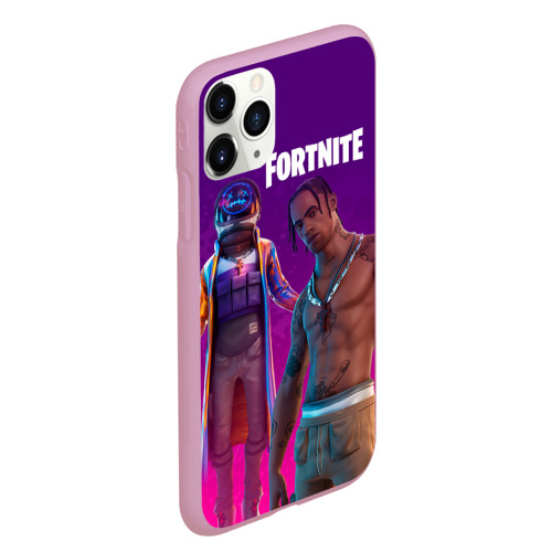 Чехол для iPhone 11 Pro Max матовый Travis Scott, Fortnite, цвет розовый - фото 3