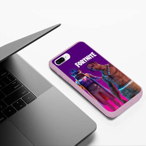 Чехол для iPhone 7Plus/8 Plus матовый Travis Scott, Fortnite, цвет розовый - фото 5