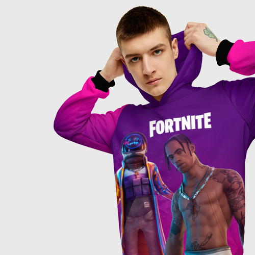 Мужская толстовка 3D Travis Scott, Fortnite, цвет черный - фото 5