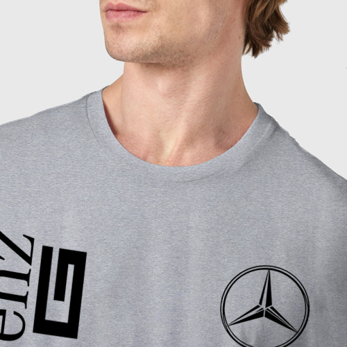 Мужская футболка хлопок Mercedes-Benz AMG, цвет меланж - фото 6