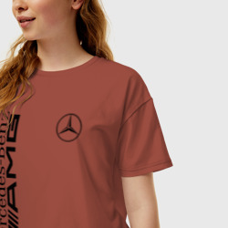 Женская футболка хлопок Oversize Mercedes-Benz AMG - фото 2