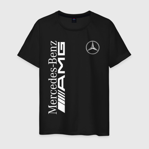 Мужская футболка хлопок Mercedes-Benz AMG, цвет черный