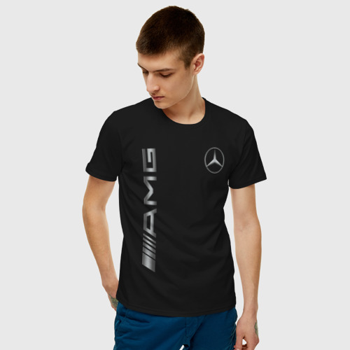 Мужская футболка хлопок MERCEDES-BENZ AMG | МЕРСЕДЕС, цвет черный - фото 3