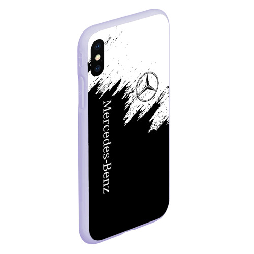 Чехол для iPhone XS Max матовый Mercedes-Benz AMG Мерседес, цвет светло-сиреневый - фото 3