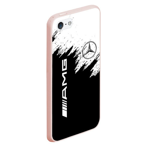 Чехол для iPhone 5/5S матовый Mercedes-Benz AMG, цвет светло-розовый - фото 3