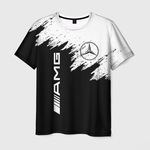 Мужская футболка с принтом Mercedes-Benz AMG, вид спереди №1