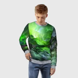 Детский свитшот 3D Green space зелёный космос - фото 2