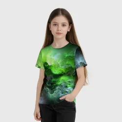 Детская футболка 3D Green space зелёный космос - фото 2