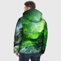 Мужская зимняя куртка 3D Green space зелёный космос - фото 4