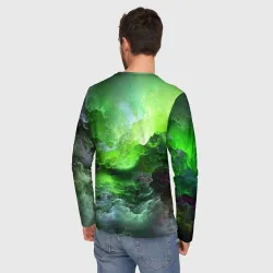 Мужской лонгслив 3D Green space зелёный космос - фото 4