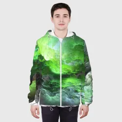 Мужская куртка 3D Green space зелёный космос - фото 4