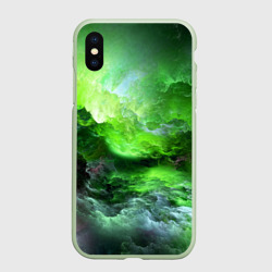 Чехол для iPhone XS Max матовый Green space зелёный космос