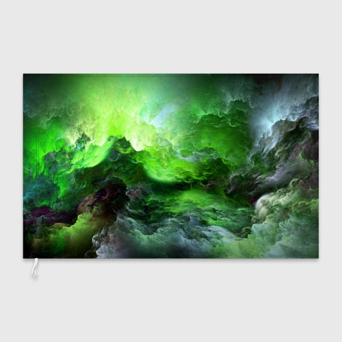 Флаг 3D Green space зелёный космос