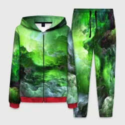 Мужской костюм 3D Green space зелёный космос