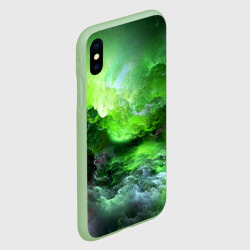 Чехол для iPhone XS Max матовый Green space зелёный космос - фото 2