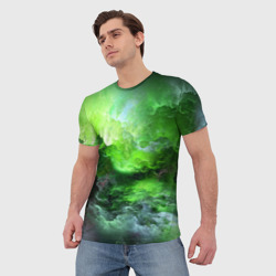Мужская футболка 3D Green space зелёный космос - фото 2