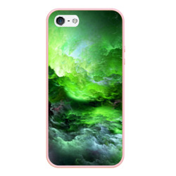 Чехол для iPhone 5/5S матовый Green space зелёный космос