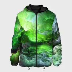 Мужская куртка 3D Green space зелёный космос