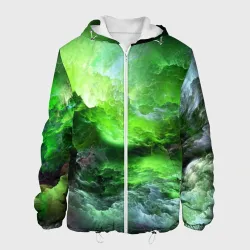 Мужская куртка 3D Green space зелёный космос