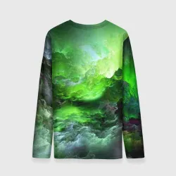 Мужской лонгслив 3D Green space зелёный космос - фото 2