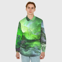 Мужская рубашка oversize 3D Green space зелёный космос - фото 2