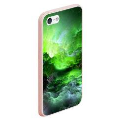 Чехол для iPhone 5/5S матовый Green space зелёный космос - фото 2