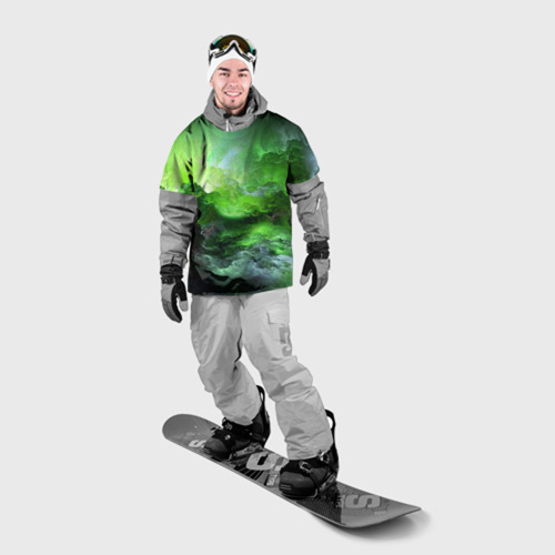 Накидка на куртку 3D Green space зелёный космос, цвет 3D печать - фото 3