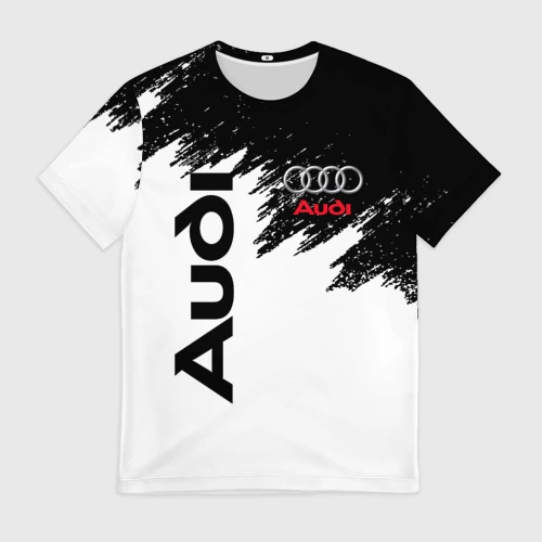 Мужская футболка 3D с принтом Audi, вид спереди #2