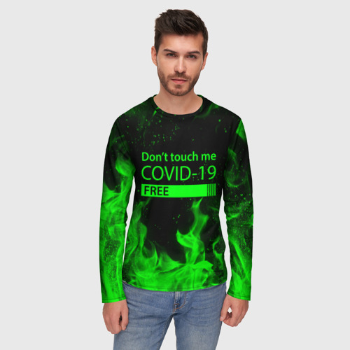 Мужской лонгслив 3D COVID-19 DON`T TOUCH ME - фото 3