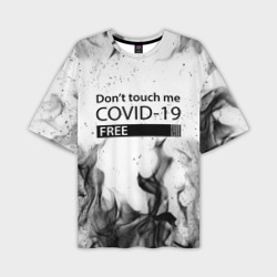 Мужская футболка oversize 3D Covid-19 don`t touch me