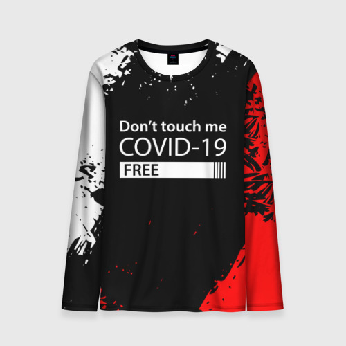 Мужской лонгслив 3D COVID-19 DON`T TOUCH ME